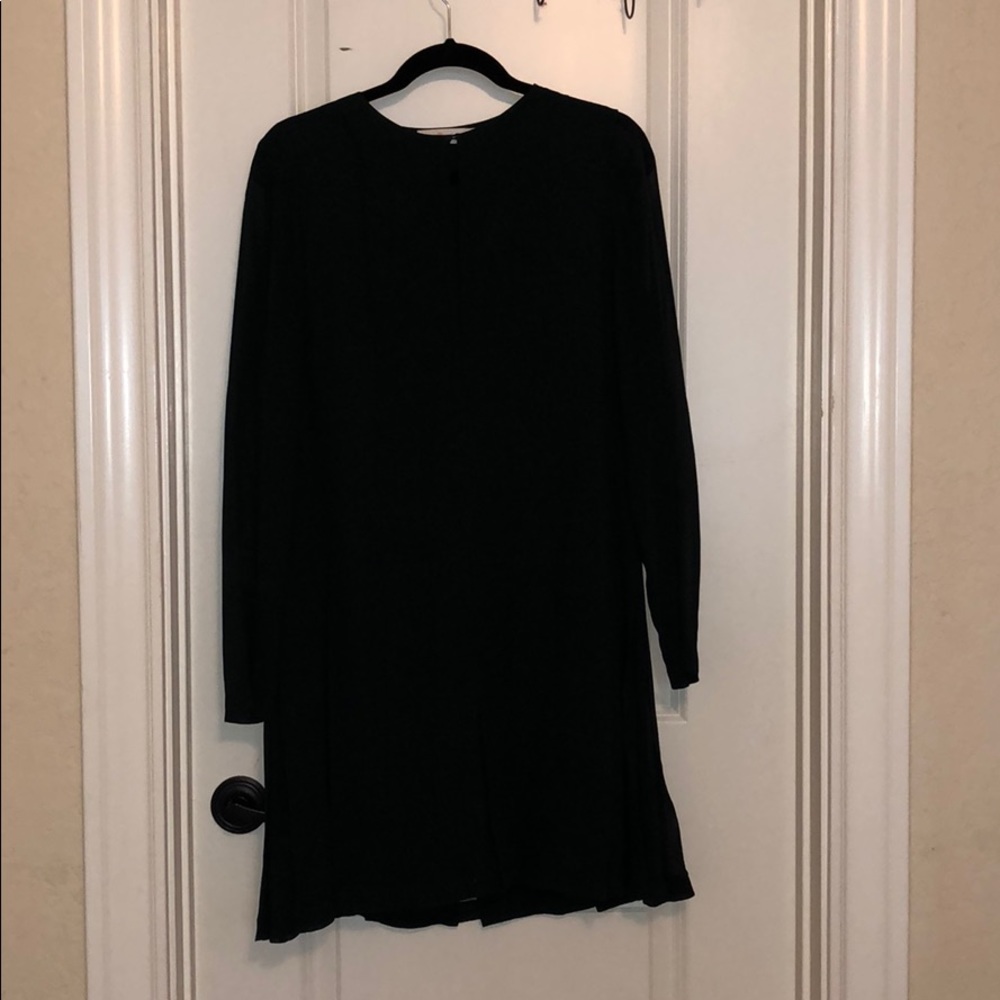 Dark Green Tory Burch Dress with Sheer Sleeves